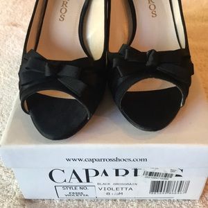 Caparros Black Peep Toe Pumps